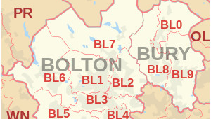 Bury England Map Bl Postcode area Wikipedia