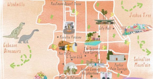 Cabazon California Map Map Of the Best Los Angeles Instagram Spots Palm Springs Palm