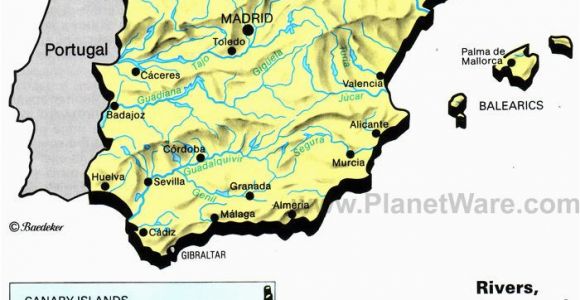 Cadiz Map Of Spain Rivers Lakes and Resevoirs In Spain Map 2013 General Reference