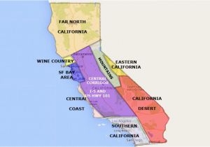California 4 Regions Map Best California State by area and Regions Map