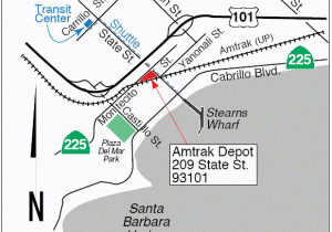 California Amtrak Stations Map Santa Barbara Train Station