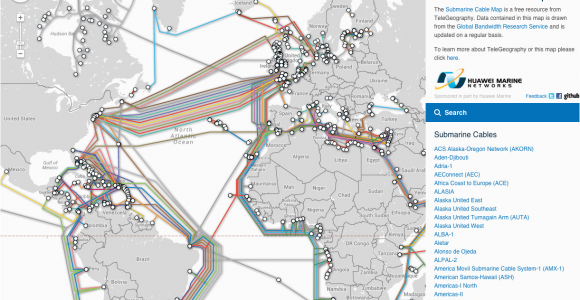 California Broadband Map Submarine Cable Map