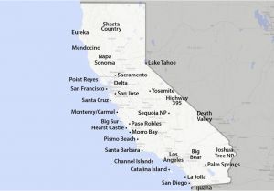 California Coast attractions Map Maps Of California Created for Visitors and Travelers