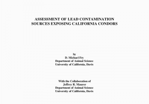 California Condor Range Map Pdf assessment Of Lead Contamination sources Exposing California