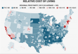 California Cost Of Living Map Most and Least Expensive Places In America Regional Price Parity