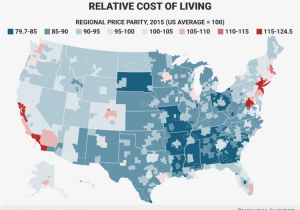 California Cost Of Living Map Most and Least Expensive Places In America Regional Price Parity