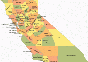 California County Lines Map with Cities California County Map