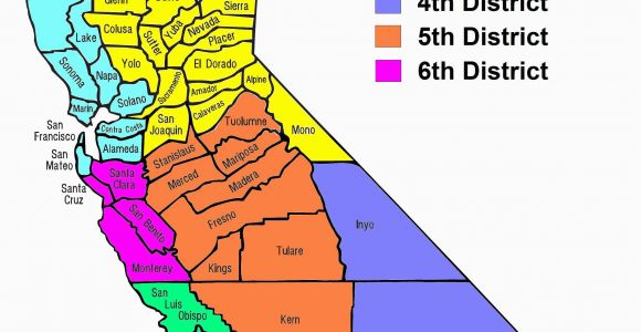California District Courts Map Map California Map Counties California California Map Fancy