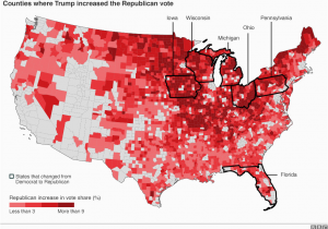 California Election Results Map Us Election 2016 Trump Victory In Maps Bbc News