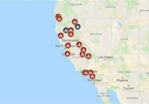California Fire Locations Map Map See where Wildfires are Burning In California Nbc southern