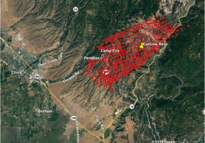 California Fire Locations Map Wildfire Burns Into Paradise California forcing Evacuations