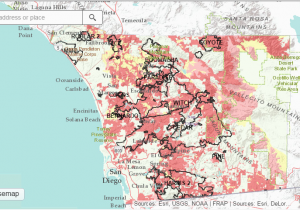 California Fire Smoke Map Wildfire Hazard Map Ready San Diego