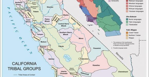 California Indians Map A Definitive Map On the Location and Language Groups Of the First