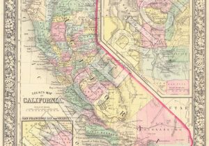 California Map society Vintage State Map California 1860 Gift Ideas Pinterest