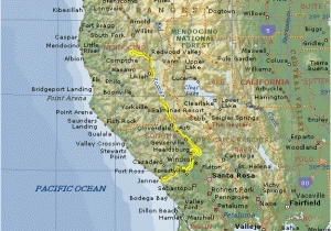 California Map with Rivers the Russian River Flows Through Mendocino and Marin Counties In