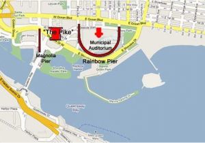 California Piers Map the Old Pike Rainbow Pier and Magnoia Pier Location Overlayed On A