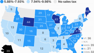 California Sales Tax Map States with the Highest and Lowest Sales Taxes
