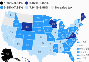 California Sales Tax Map States with the Highest and Lowest Sales Taxes