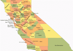 California State Map with Counties and Cities California County Map