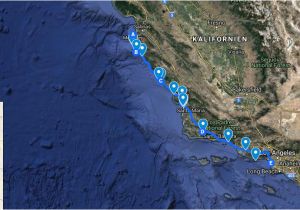 California State Route 1 Map Der Highway 1 Zwischen Monterey Und Los Angeles Kalifornien Usa