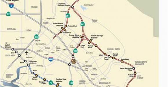 California toll Roads Map Map Rates the toll Roads