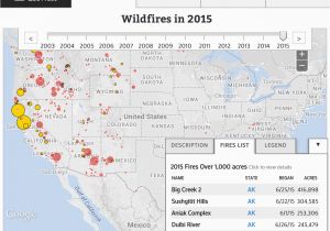 California Wildfire Map 2014 Wildfires In the United States Data Visualization by Ecowest org