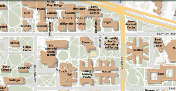 Campus Map University Of oregon Maps University Of oregon