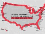 Canada Border Crossings Map the Constitution In the 100 Mile Border Zone American