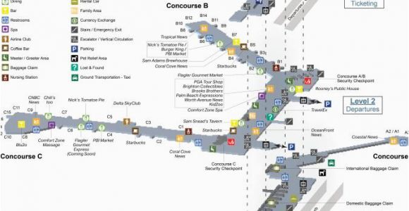 Canada International Airports Map Terminal Maps Palm Beach International Airport