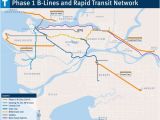 Canada Line Map Vancouver Translink to Add 4 New B Line Bus Routes by End Of 2019