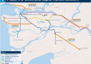Canada Line Map Vancouver Translink to Add 4 New B Line Bus Routes by End Of 2019