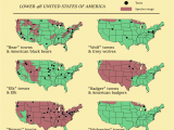 Canada Lynx Range Map Us towns with Animals In their Names Compared to the