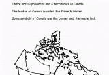 Canada Map for Students Canadian Activities Worksheets On Geography Country Study