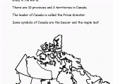 Canada Map for Students Canadian Activities Worksheets On Geography Country Study