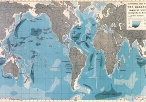 Canada Map with Oceans World Ocean Depths Map Wallpaper Mural Home World Map
