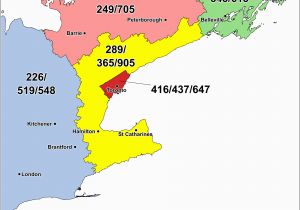 Canada Postal Code Map Ontario 37 Marked Map Of the 916 area Code