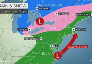 Canada Precipitation Map Stormy Weather to Lash northeast with Rain Wind and Snow at Late Week