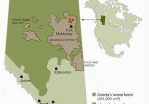 Canada Tar Sands Map Distribution Of Oil Sands Deposits In Alberta and Location