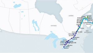 Canada Via Rail Map Map Of Train Of the atlantic Canada Region Travel