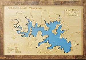 Canyon Lake Map Texas Amazon Com Canyon Lake Texas Framed Wood Map Wall Hanging Handmade