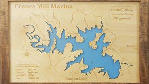 Canyon Lake Texas Map Amazon Com Canyon Lake Texas Framed Wood Map Wall Hanging Handmade