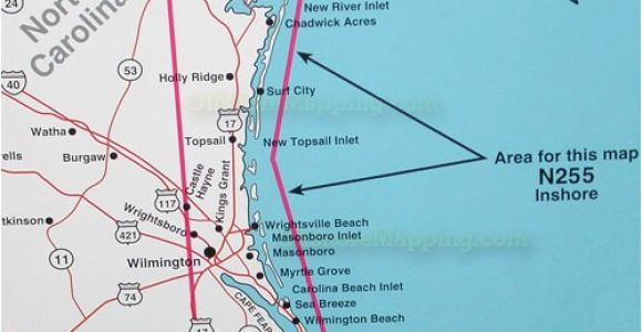 Cape Fear Map north Carolina top Spot Map N255 Cape Fear to Jacksonville north Carolina Simple