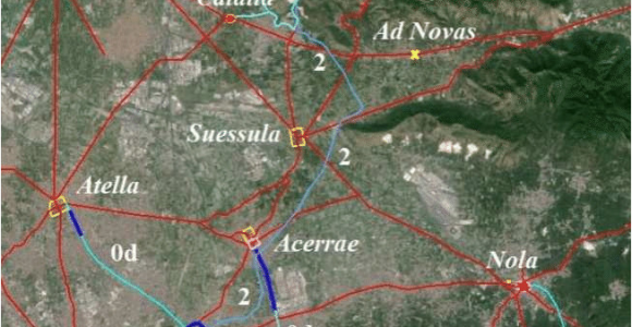 Capua Italy Map Overall View Of the Route Of the Carmignano Aqueduct It is Also