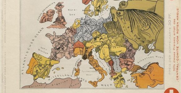 Caricature Map Of Europe 1914 Cartoon Map Of Europe 1914 950×705 Mapporn