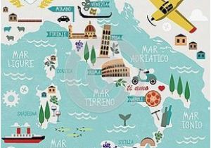 Cartoon Map Of France Cartoon Map Of Italy Printable Italian Tidbits In 2019 Italy