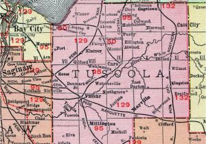 Cass County Michigan Map Tuscola County Michigan 1911 Map Rand Mcnally Caro Cass City