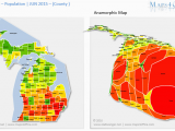 Cass County Michigan Map Us Michigan Map County Population Density Maps4office