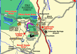 Castle Rock Map Colorado Map Of Colorado towns and areas within 1 Hour Of Colorado Springs