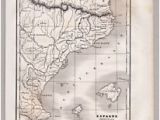 Catalunya Spain Map Alte Karte Von Catalunya Catalua A Katalonien Spain Kupferstich