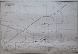 Centerline Michigan Map Rare Antique Detroit Michigan Map 1920 Vintage Collectible Map